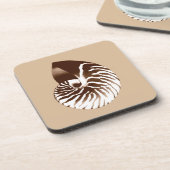 Nautilus shell - bruin, wit en beige bier onderzetter (Linkerzijde)
