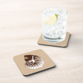 Nautilus shell - bruin, wit en beige bier onderzetter (Rechterzijde)