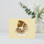 Nautilus shell - bruin, wit en beige briefkaart (Staand voorkant)