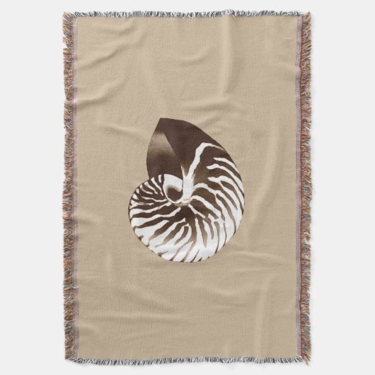 Nautilus shell - bruin, wit en beige deken (Voorkant Verticaal)