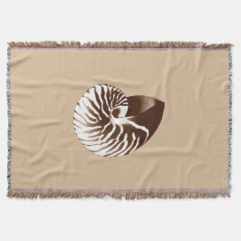 Nautilus shell - bruin, wit en beige deken