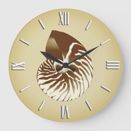 Nautilus shell - bruin, wit en beige grote klok (Voorkant)
