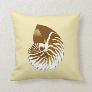 Nautilus shell - bruin, wit en beige kussen