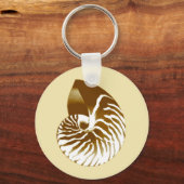 Nautilus shell - bruin, wit en beige sleutelhanger (Voorkant)