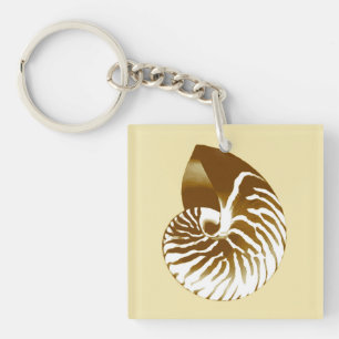 Nautilus shell - bruin, wit en beige sleutelhanger