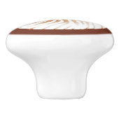 Nautilus shell - cacaobruin en wit keramische knop (Zijkant)