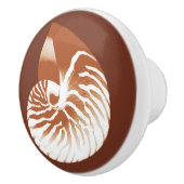 Nautilus shell - cacaobruin en wit keramische knop (Rechts)