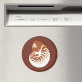 Nautilus shell - cacaobruin en wit magneet (Insitu (Vaatwasser))