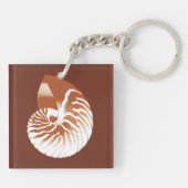 Nautilus shell - cacaobruin en wit sleutelhanger (Achterkant)