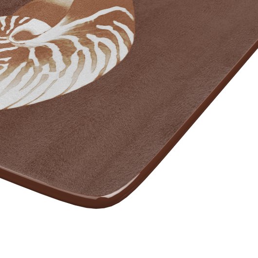 Nautilus shell - cacaobruin en wit snijplank (Hoek)