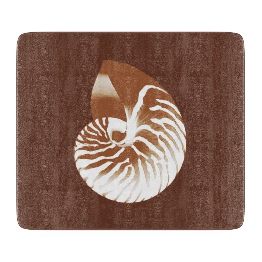 Nautilus shell - cacaobruin en wit snijplank (Voorkant)