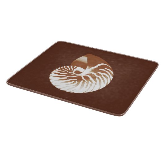 Nautilus shell - cacaobruin en wit snijplank (Hoek)