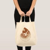 Nautilus shell - cacaobruin en wit tote bag (Voorkant (product))