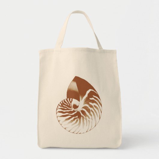 Nautilus shell - cacaobruin en wit tote bag (Voorkant)