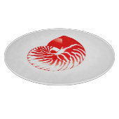 Nautilus shell - donkerrood en wit snijplank (Hoek)