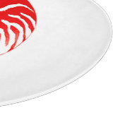 Nautilus shell - donkerrood en wit snijplank (Hoek)