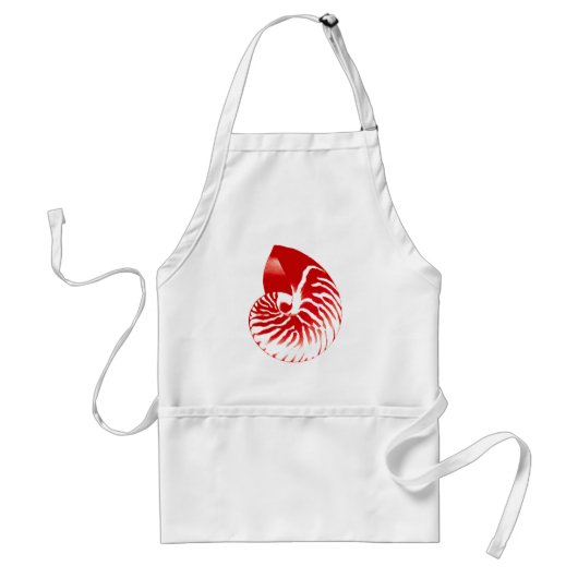 Nautilus shell - donkerrood en wit standaard schort (Voorkant)