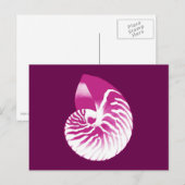 Nautilus shell - eierplant paars en wit briefkaart (Voorkant / Achterkant)