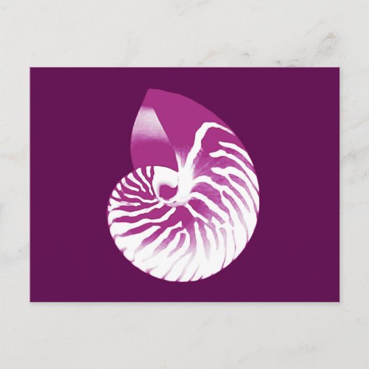 Nautilus shell - eierplant paars en wit briefkaart (Voorkant)