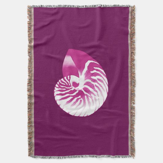 Nautilus shell - eierplant paars en wit deken (Voorkant Verticaal)