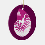 Nautilus shell - eierplant paars en wit keramisch ornament (Rechts)