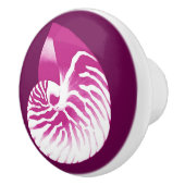 Nautilus shell - eierplant paars en wit keramische knop (Rechts)