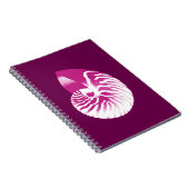 Nautilus shell - eierplant paars en wit notitieboek (Rechterzijde)