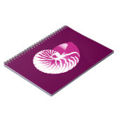 Nautilus shell - eierplant paars en wit notitieboek (Linkerzijde)