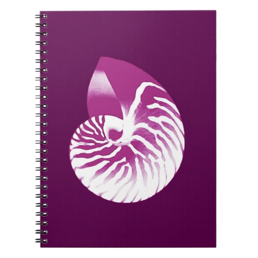 Nautilus shell - eierplant paars en wit notitieboek (Voorkant)