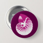 Nautilus shell - eierplant paars en wit ronde button 7,6 cm (Voorkant /achterkant)
