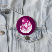 Nautilus shell - eierplant paars en wit ronde button 7,6 cm (In situ)