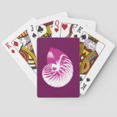 Nautilus shell - eierplant paars en wit speelkaarten (Achterkant)