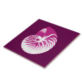 Nautilus shell - eierplant paars en wit tegeltje (Zijkant)