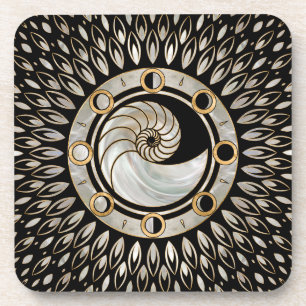 Nautilus Shell - Fases van de maan Bier Onderzetter