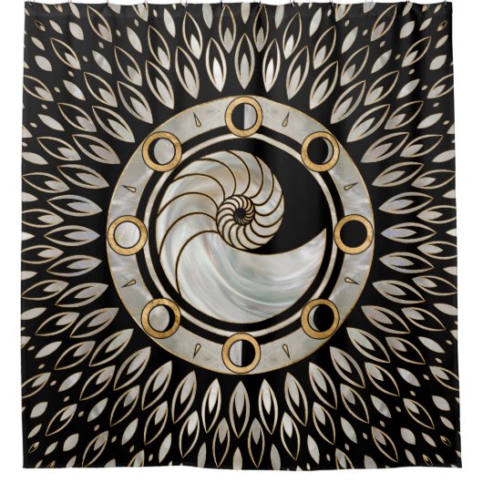 Nautilus Shell - Fases van de maan Douchegordijn (Voorkant)