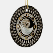 Nautilus Shell - Fases van de maan Keramisch Ornament (Rechts)