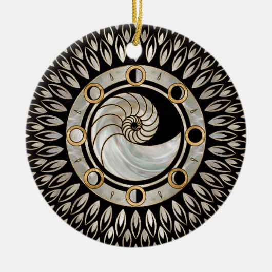 Nautilus Shell - Fases van de maan Keramisch Ornament (Voorkant)