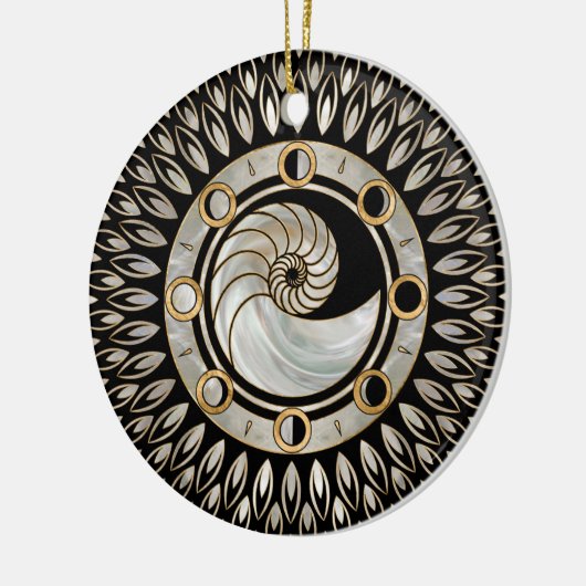 Nautilus Shell - Fases van de maan Keramisch Ornament (Links)