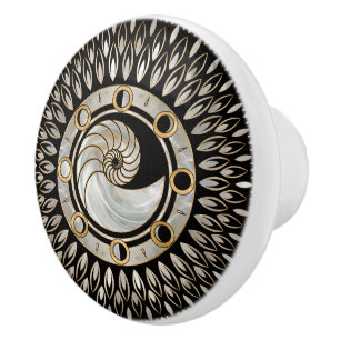 Nautilus Shell - Fases van de maan Keramische Knop