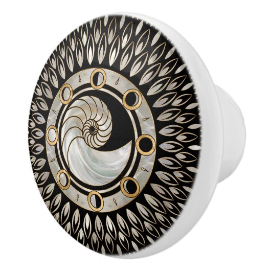 Nautilus Shell - Fases van de maan Keramische Knop (Rechts)