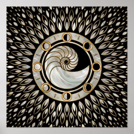 Nautilus Shell - Fases van de maan Poster