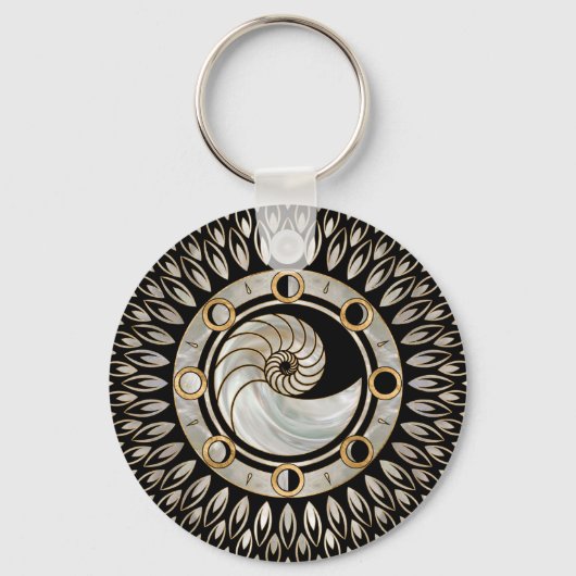 Nautilus Shell - Fases van de maan Sleutelhanger (Voorkant)