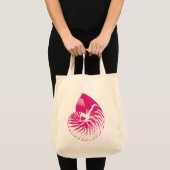 Nautilus shell - Fuchsia Pink en White Tote Bag (Voorkant (product))