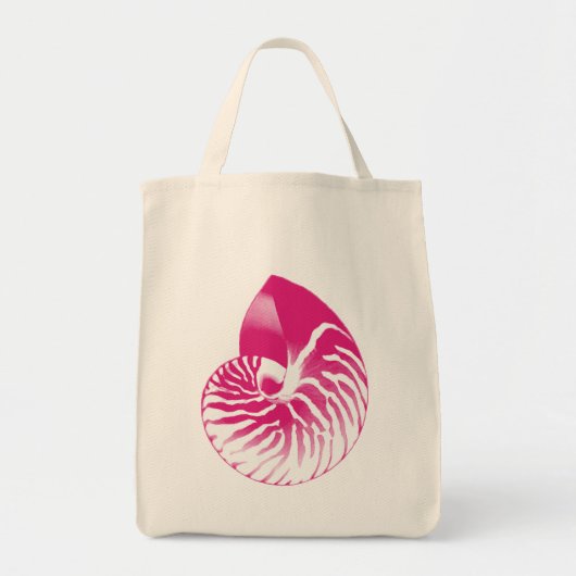 Nautilus shell - Fuchsia Pink en White Tote Bag (Voorkant)