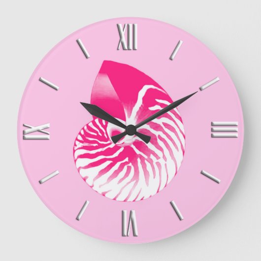Nautilus shell - fuchsia roze en wit grote klok (Voorkant)