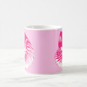 Nautilus shell - fuchsia roze en wit koffiemok (Center)
