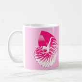 Nautilus shell - fuchsia roze en wit koffiemok (Links)
