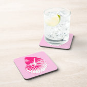 Nautilus shell - fuchsia roze en wit onderzetter (Rechterzijde)