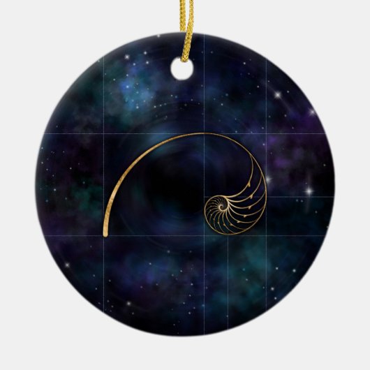 Nautilus Shell - Geometry Sacred Keramisch Ornament (Voorkant)