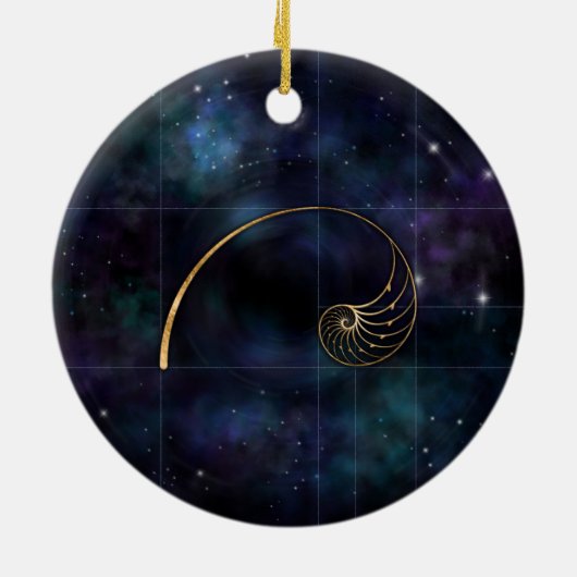 Nautilus Shell - Geometry Sacred Keramisch Ornament (Achterkant)